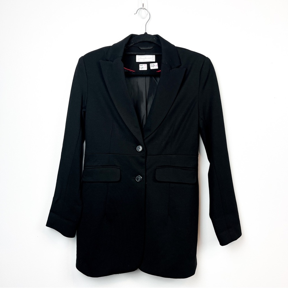 Long Sleeve Black Button-Up Ladies Jacket